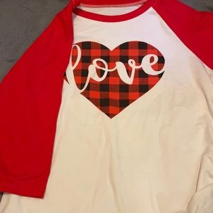 Valentines baseball style shirt